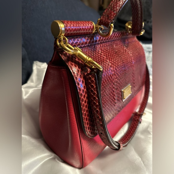 Dolce Gabbana Sicily - Genuine Leather - Medium Bag - Red - Picture 2 of 15